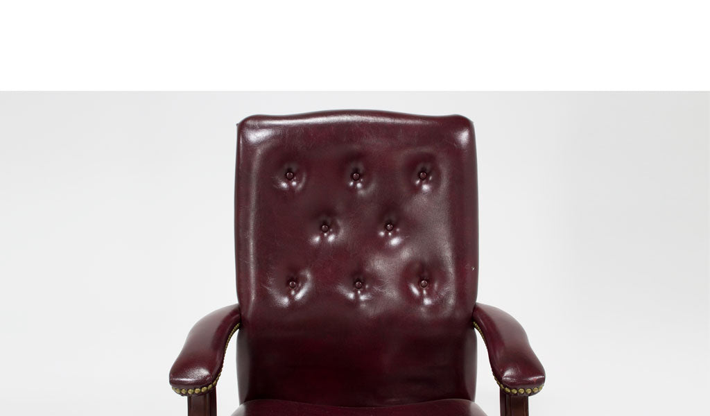 Oxblood Vinyl High Back Chair