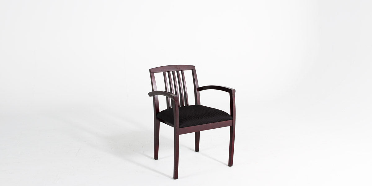 Mahogany Chair w/ Black Fabric Seat