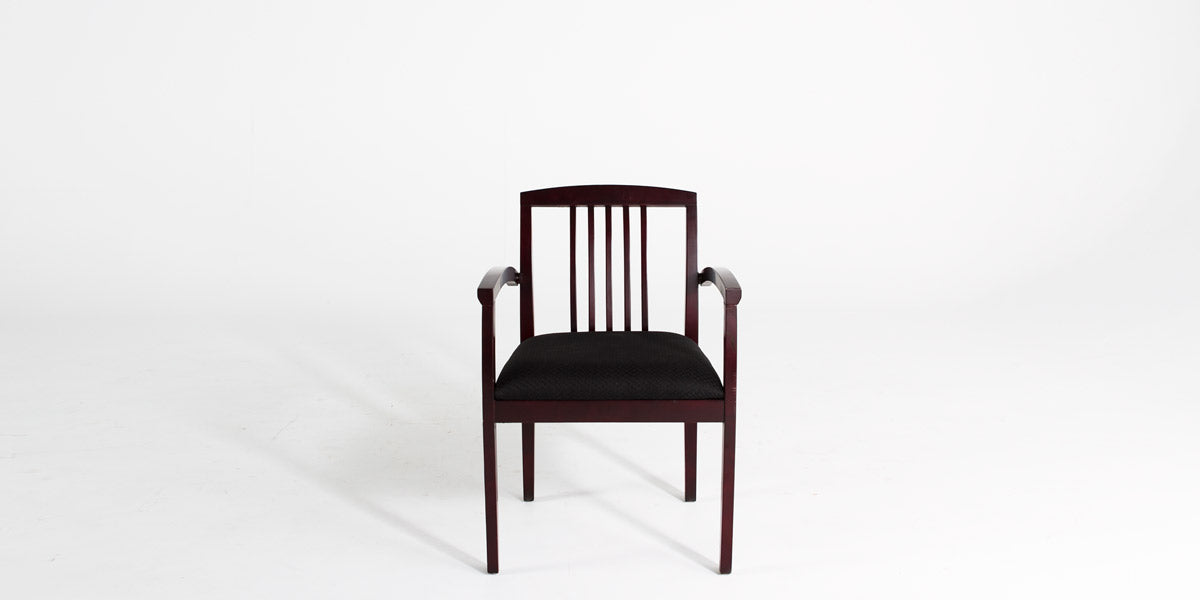 Mahogany Chair w/ Black Fabric Seat