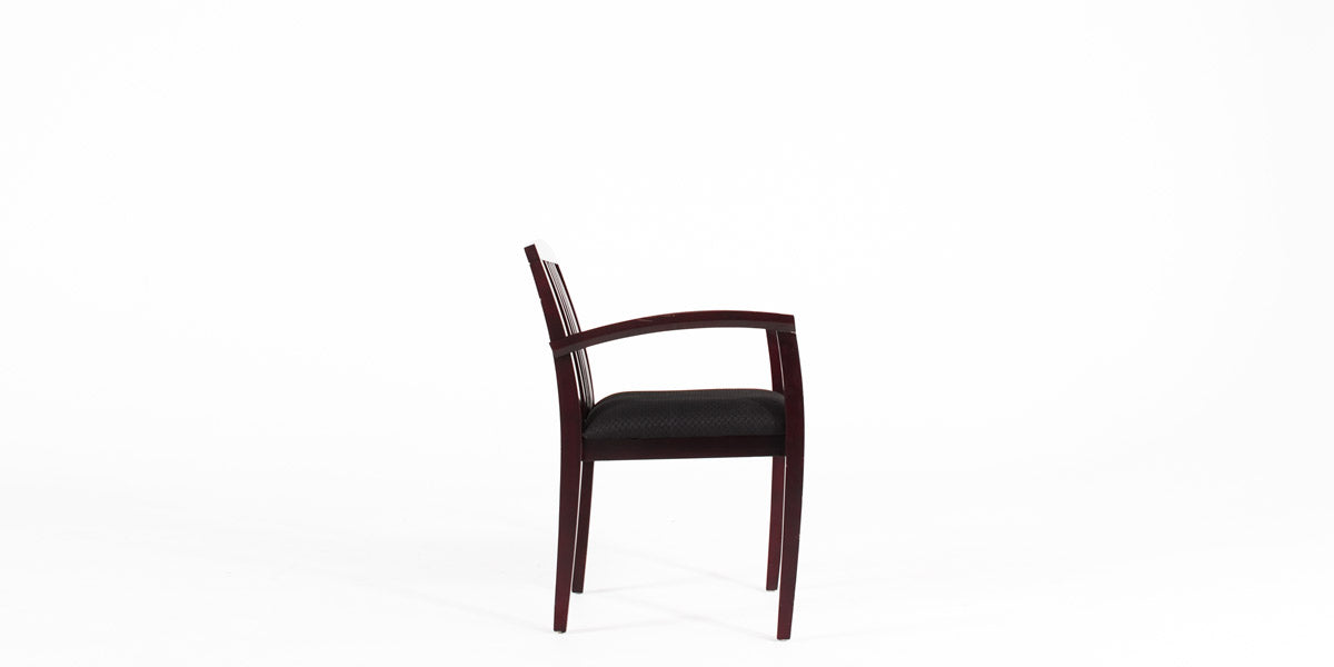 Mahogany Chair w/ Black Fabric Seat