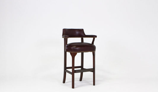 Oxblood Leather Bar Stool