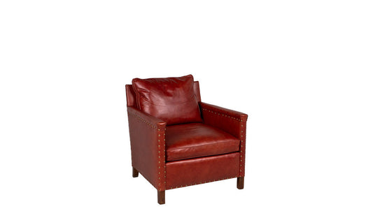 Red Leather Chair w/ Nailhead