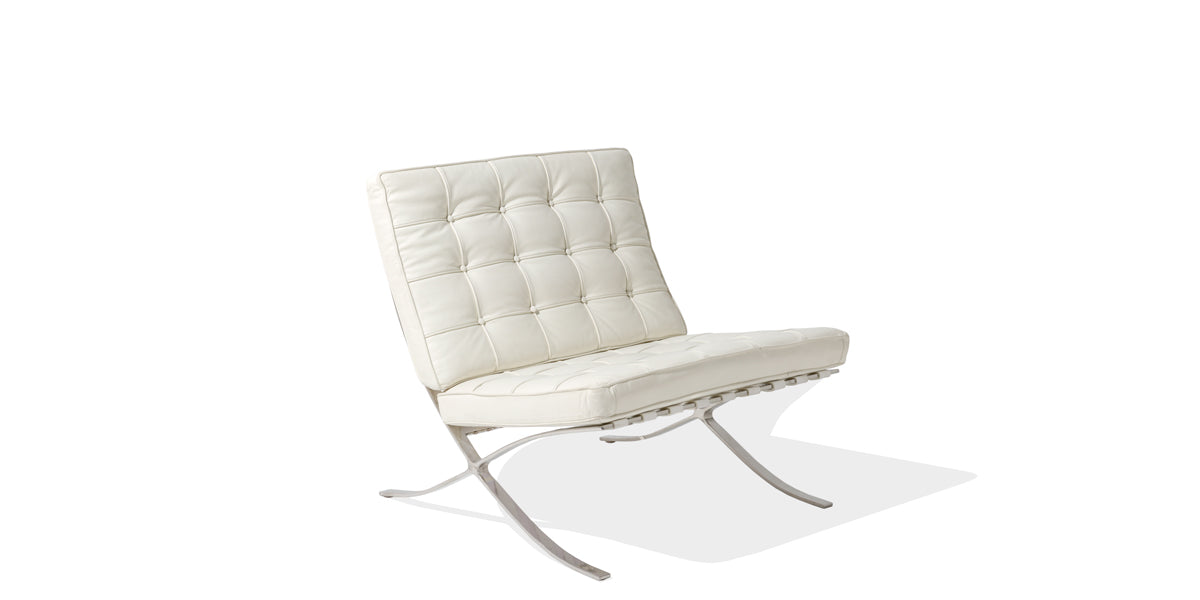 White Leather Barcelona Chair