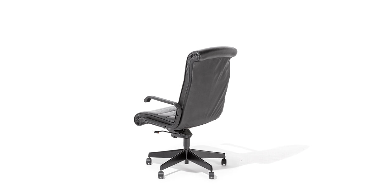 Black Leather High Back Sapper Chair