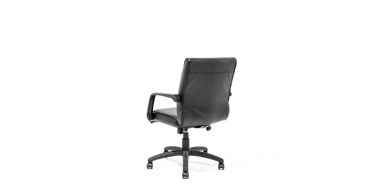 Black Leather Mid Back Chair