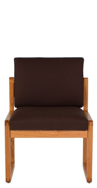 Armless Brown Fabric Chair