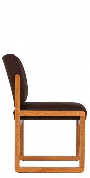 Armless Brown Fabric Chair