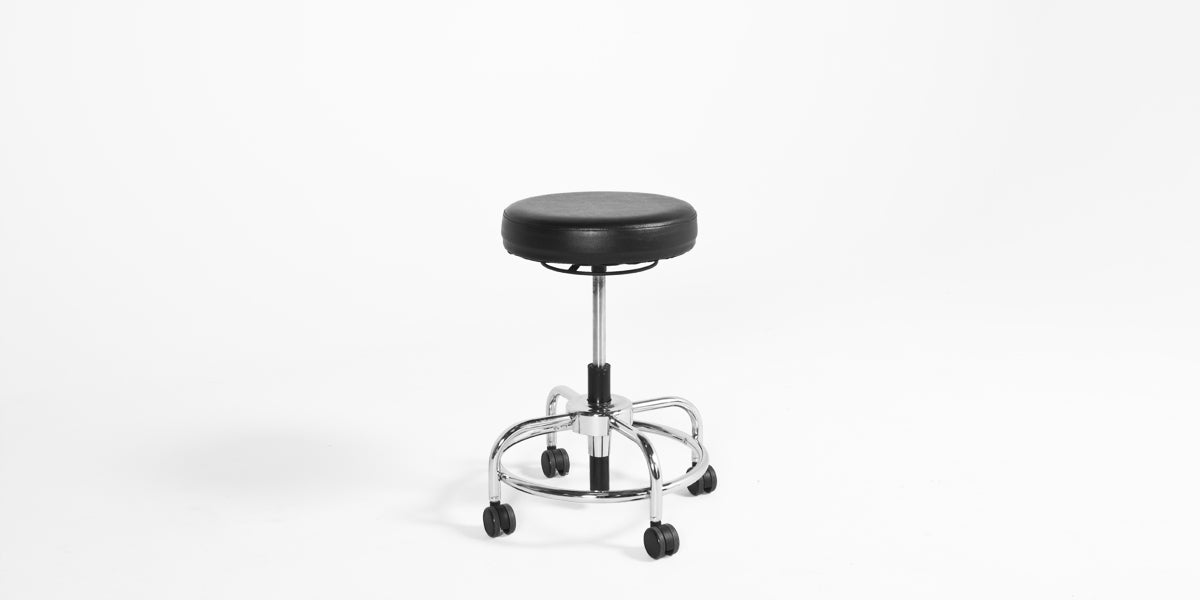 Black Vinyl Backless Task Stool