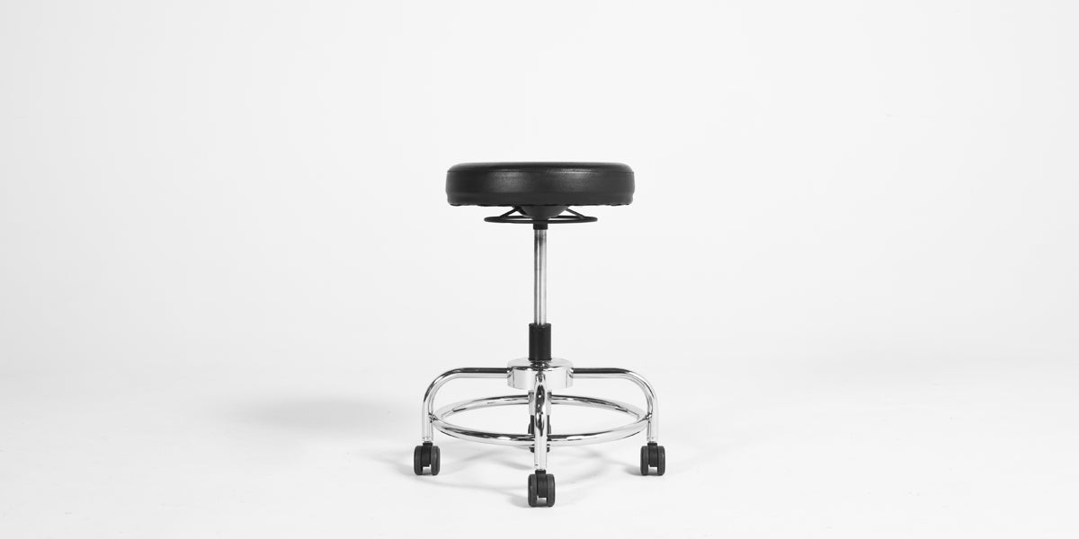 Black Vinyl Backless Task Stool