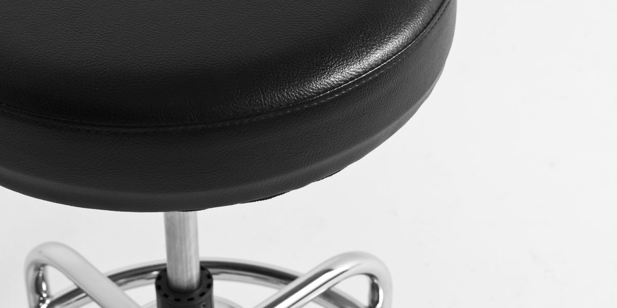 Black Vinyl Backless Task Stool