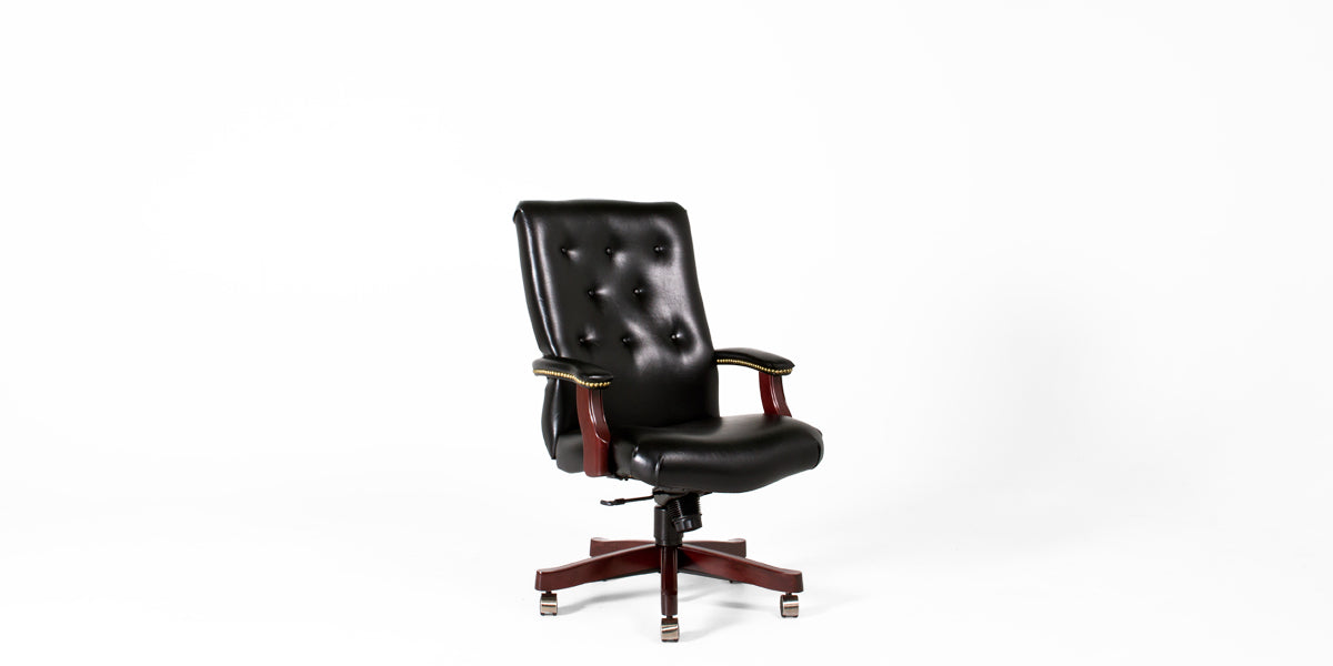 Black Vinyl High Black Chair