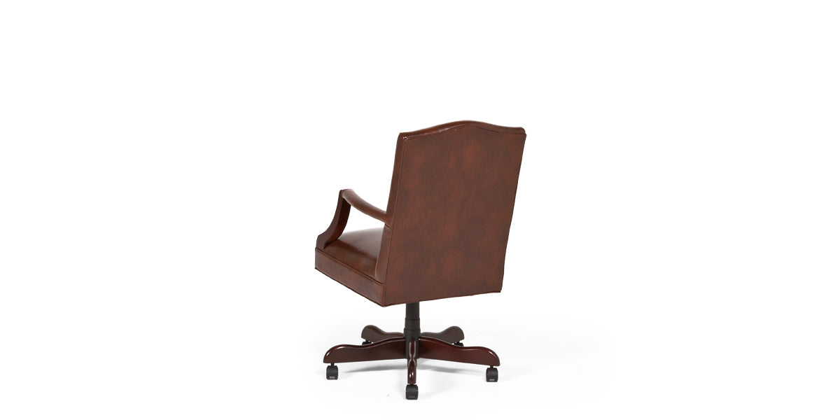 Brown Vinyl Mid Back Chair