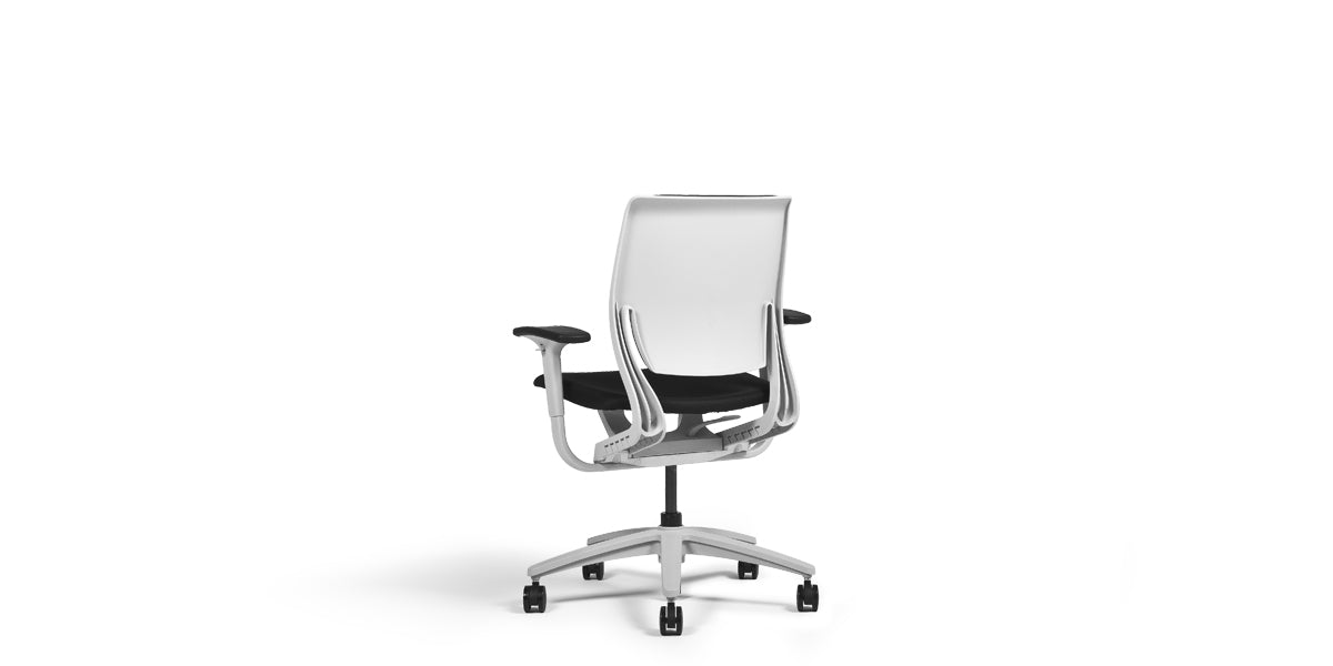 Black Fabric Task Chair with Light Grey Frame