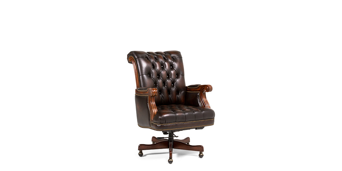 Brown Tufted Leather Executive Chair