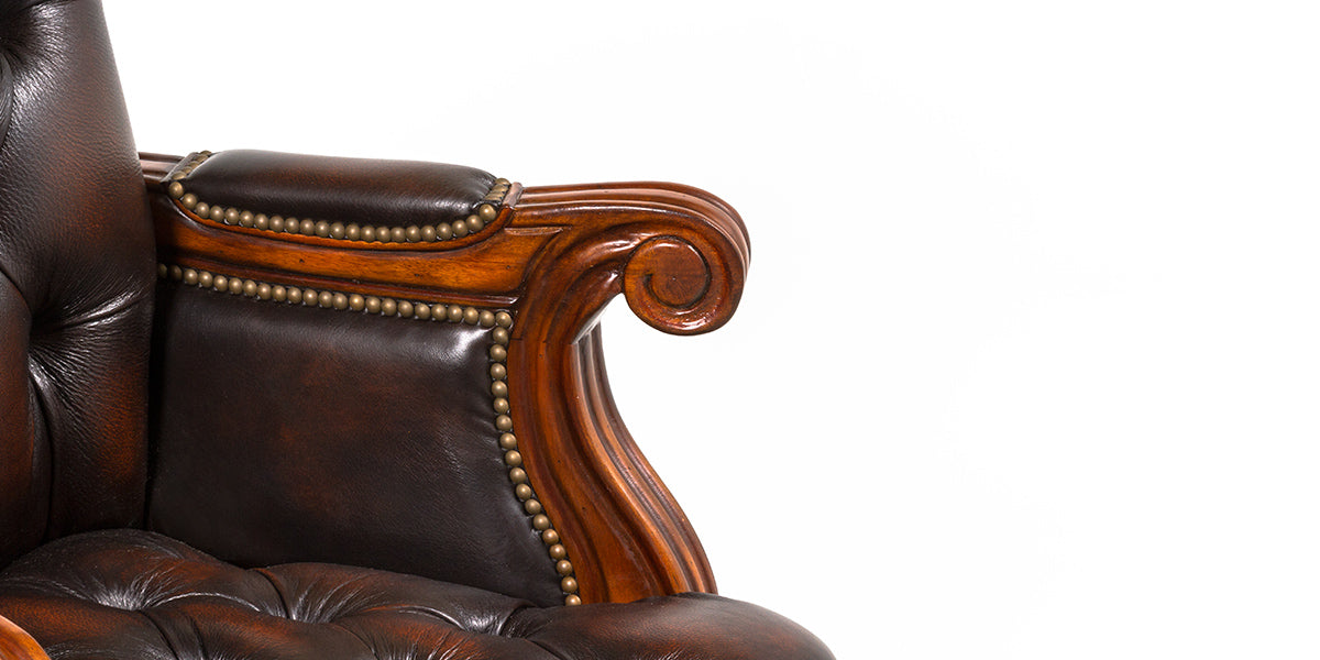 Brown Tufted Leather Executive Chair