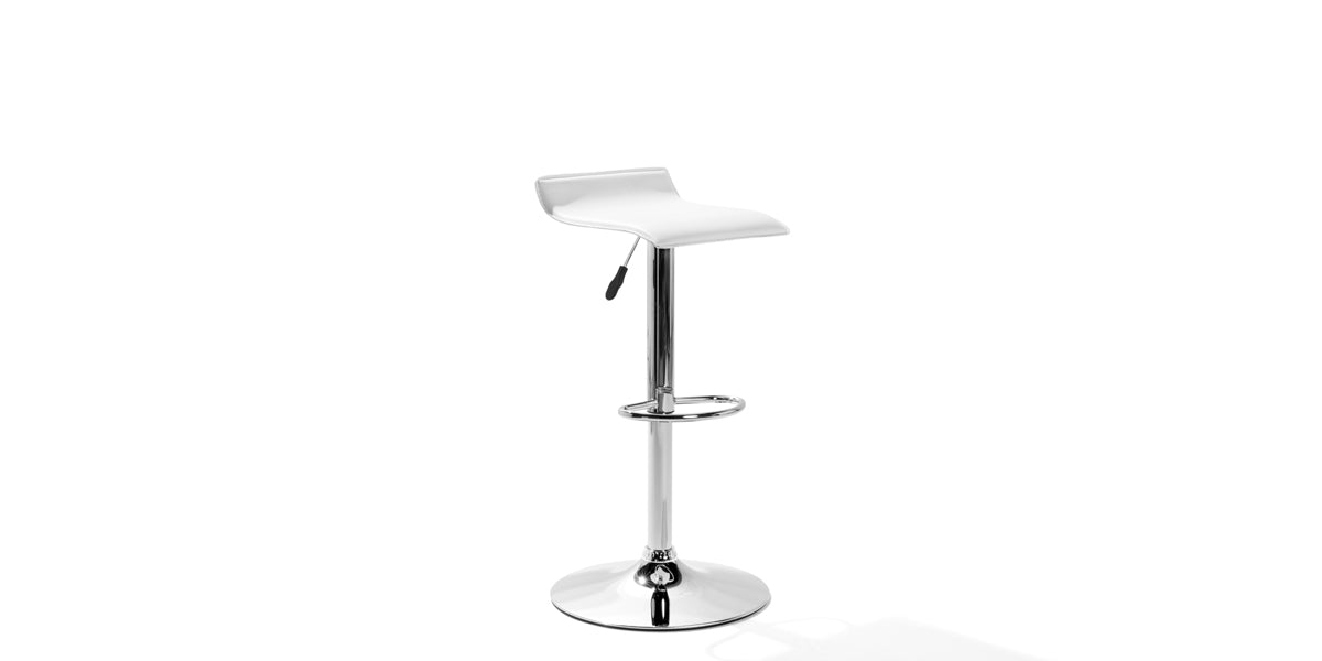 White Vinyl Adjustable Stool