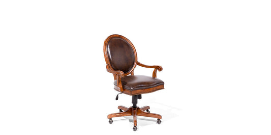 Brown Leather Mid Back Chair