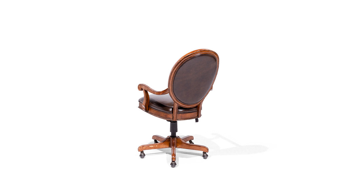 Brown Leather Mid Back Chair
