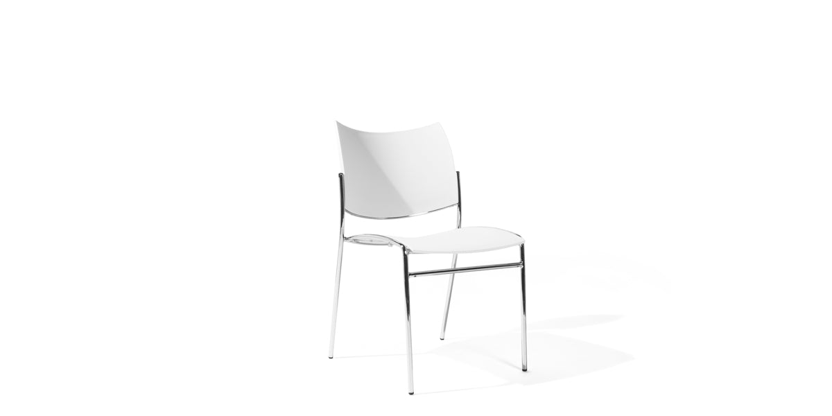 White / Chrome Stack Chair