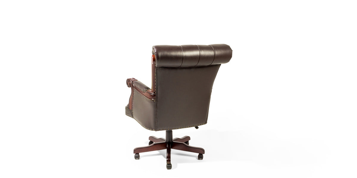 Brown Leather Tufted Chair