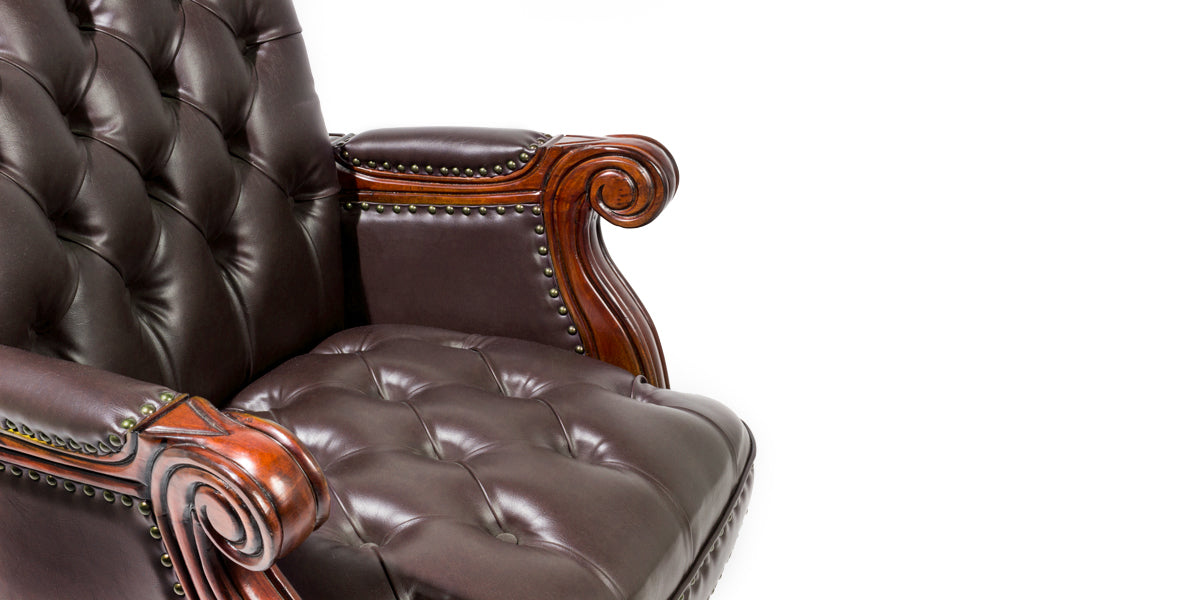 Brown Leather Tufted Chair