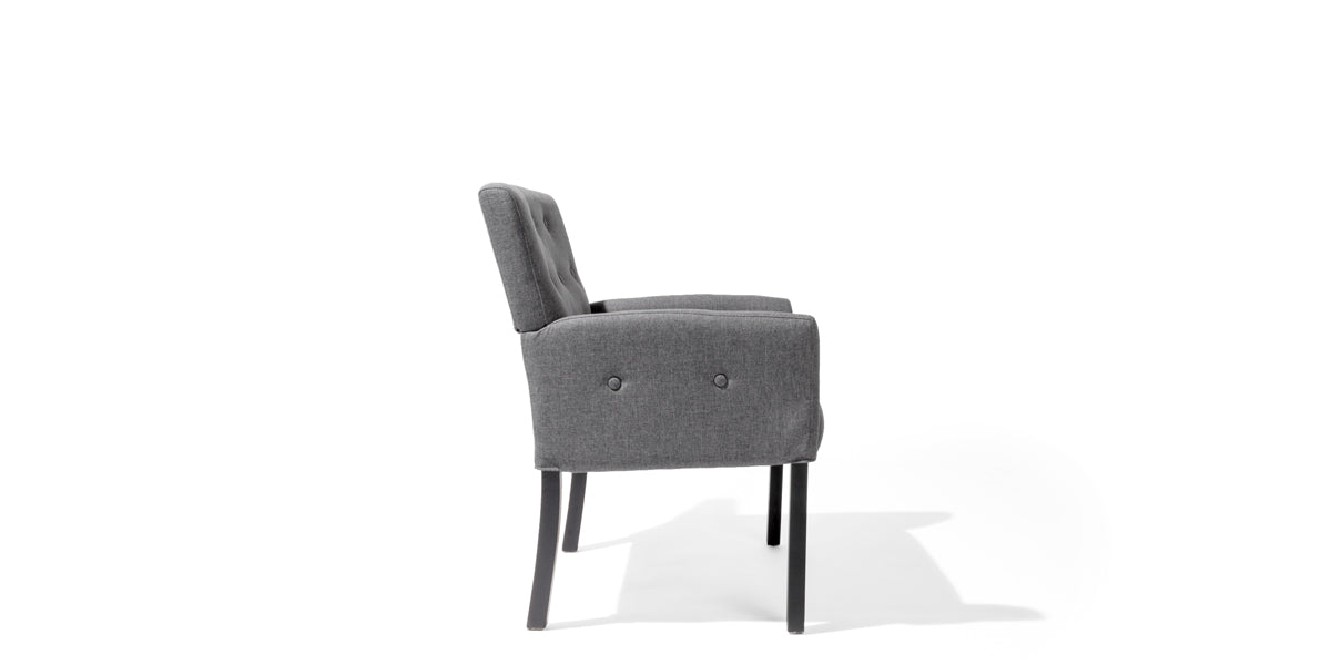 Grey Fabric Chair w/ Black Legs