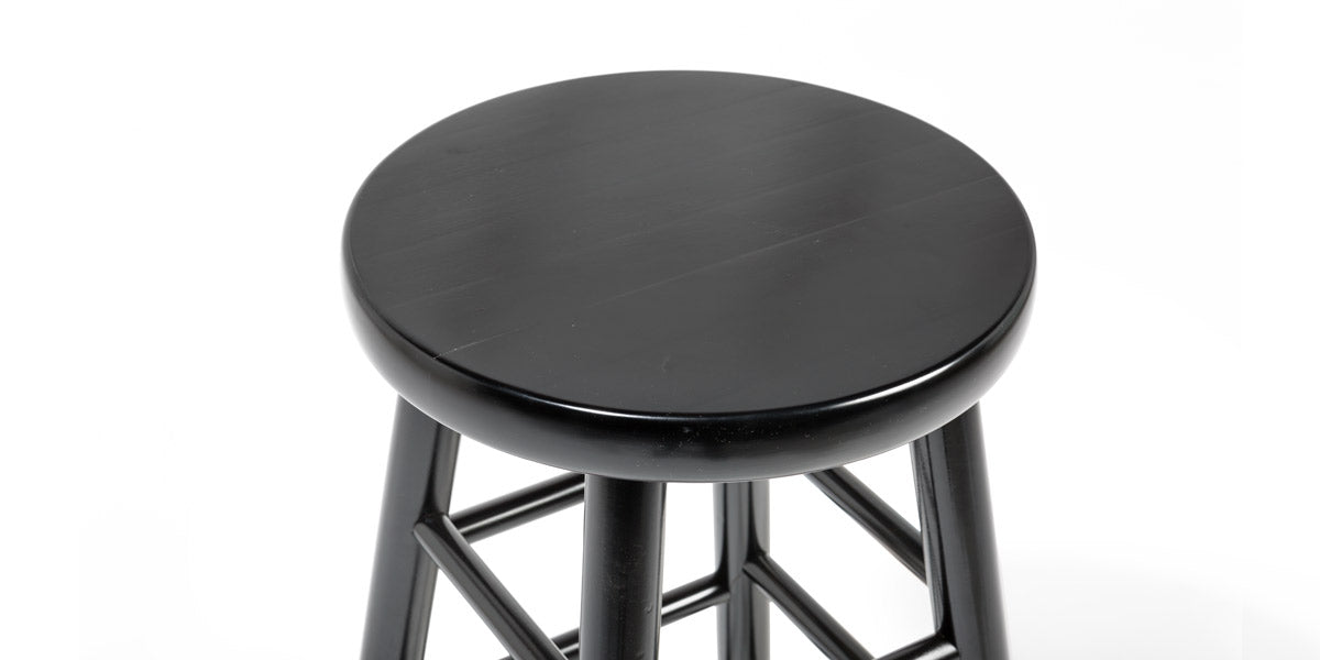 Black Wood Stool