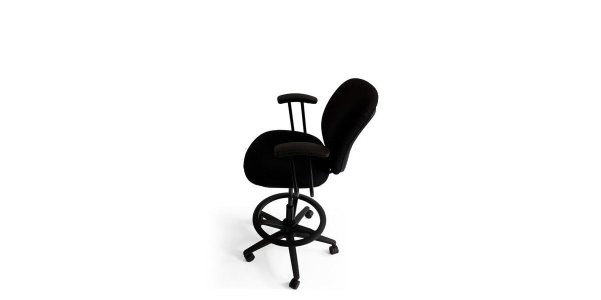 Black Fabric Drafting Chair