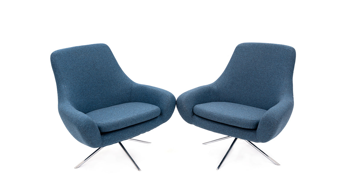 Blue Swivel DWR Chair