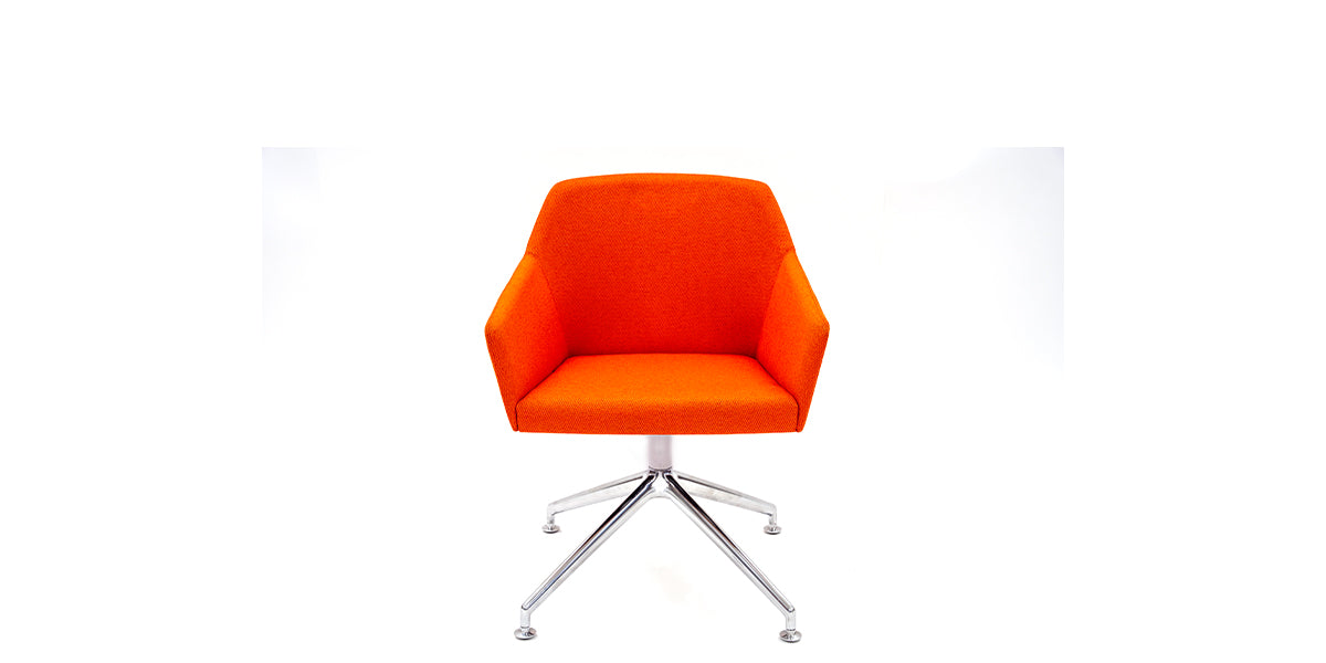 Orange Knoll Swivel Chair