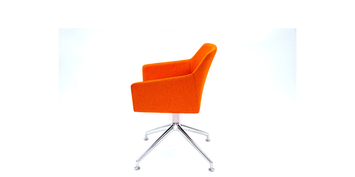 Orange Knoll Swivel Chair