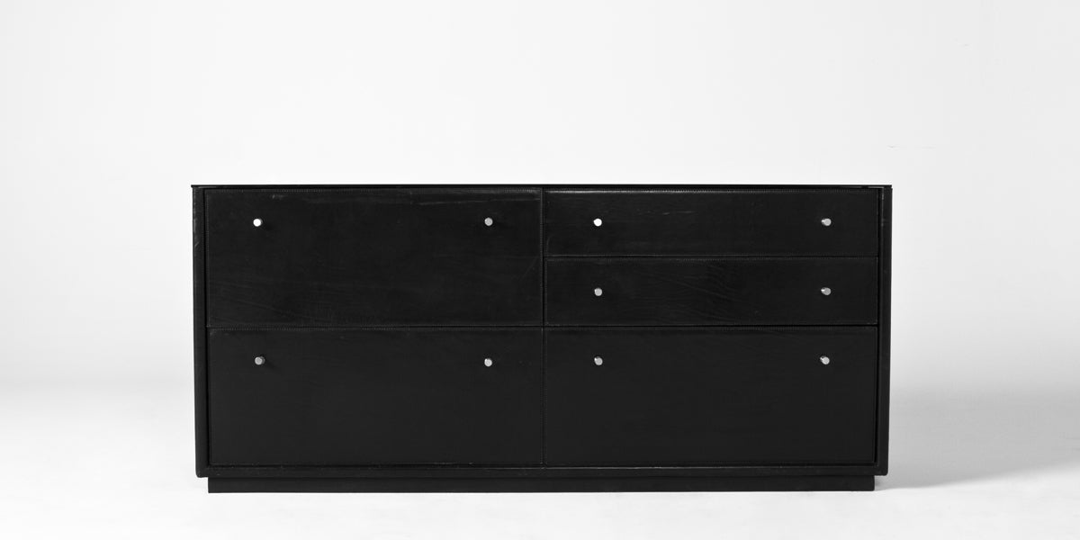 66"W Black Credenza