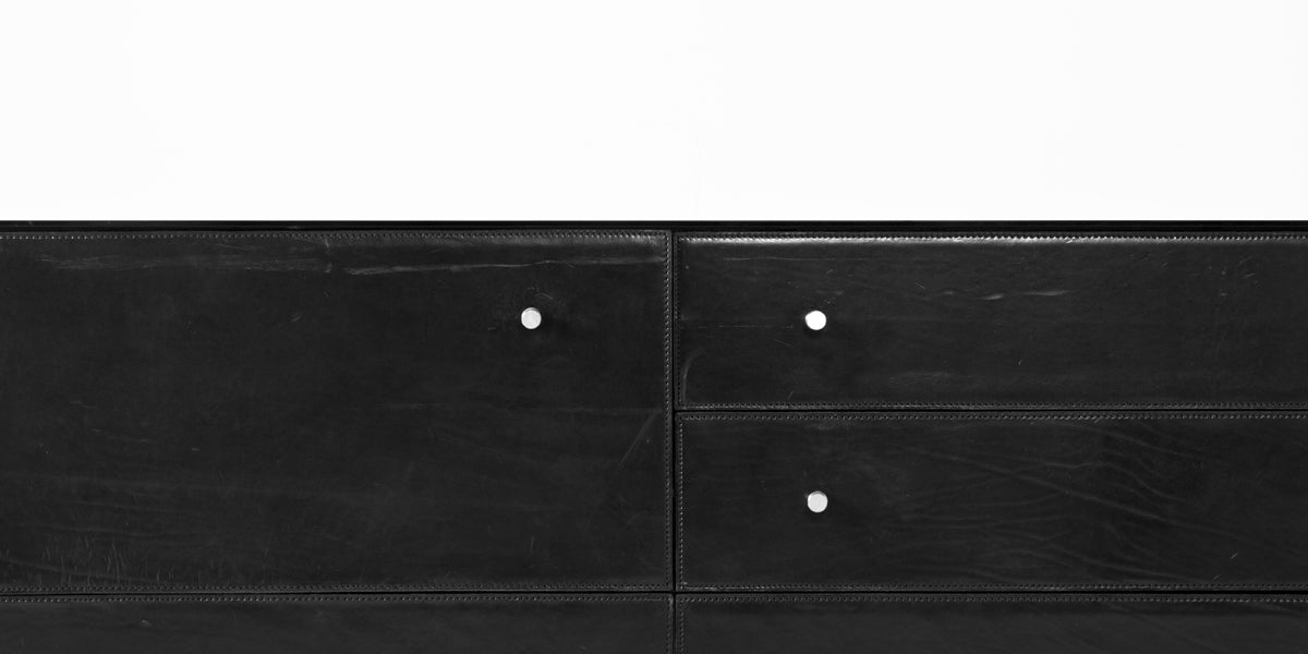 66"W Black Credenza