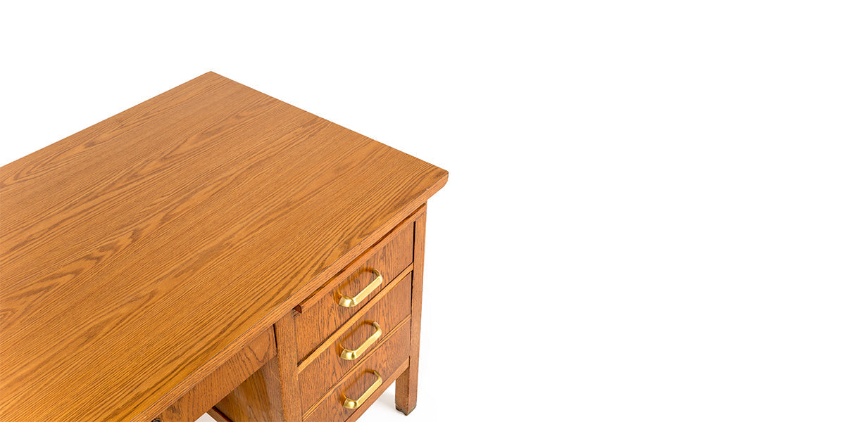 42"W Oak School Desk