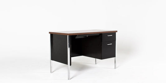 45"W Black Metal Desk