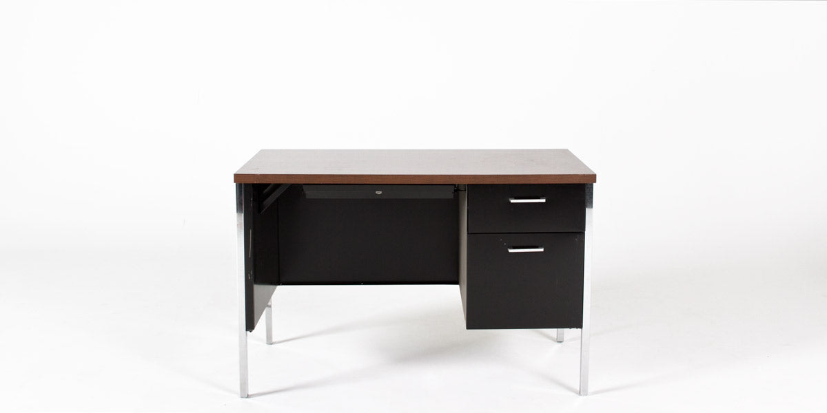 45"W Black Metal Desk