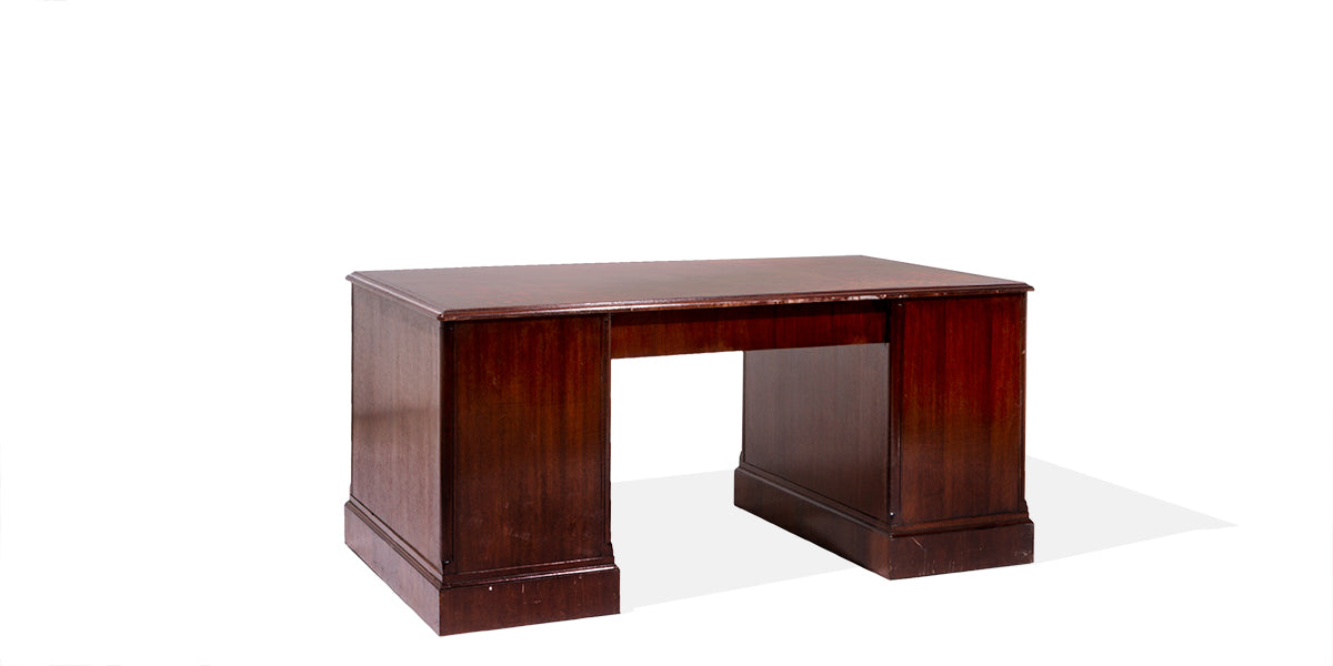 65.5"W Mahogany Double Ped Desk