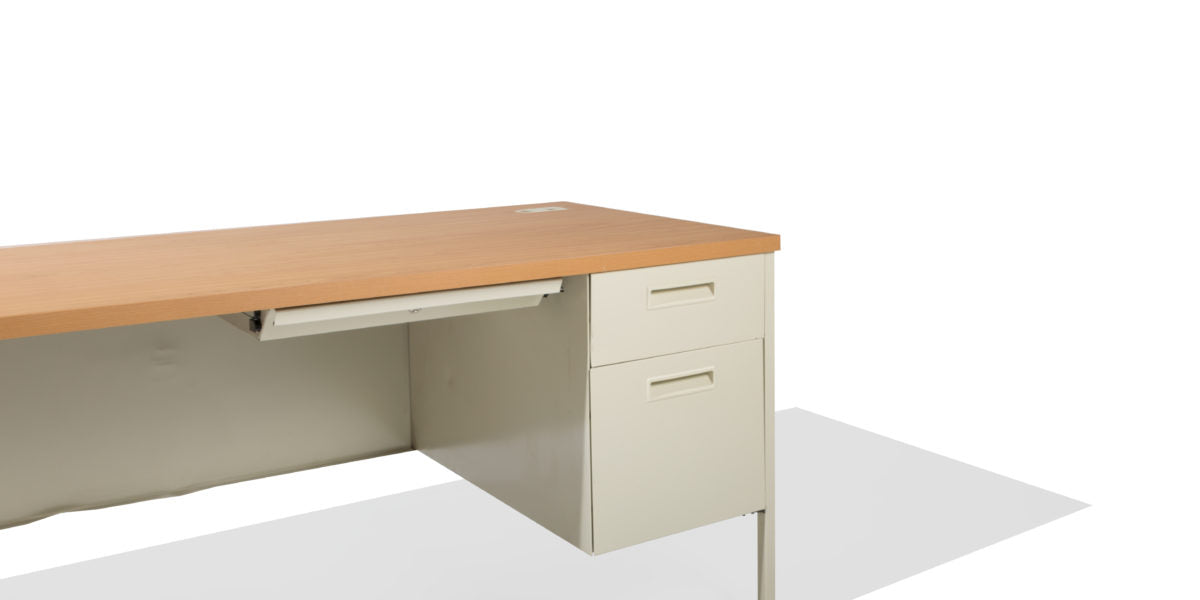 66"W Putty Metal Desk