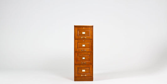 Vertical 4 Drawer File- Oak