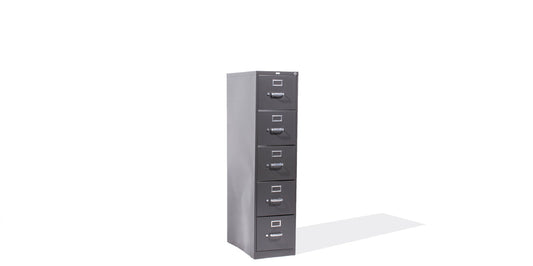 Vertical 5 Drawer Letter File- Charcoal