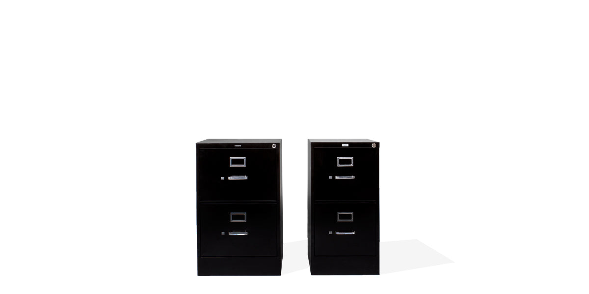 Vertical 2 Drawer File- Black