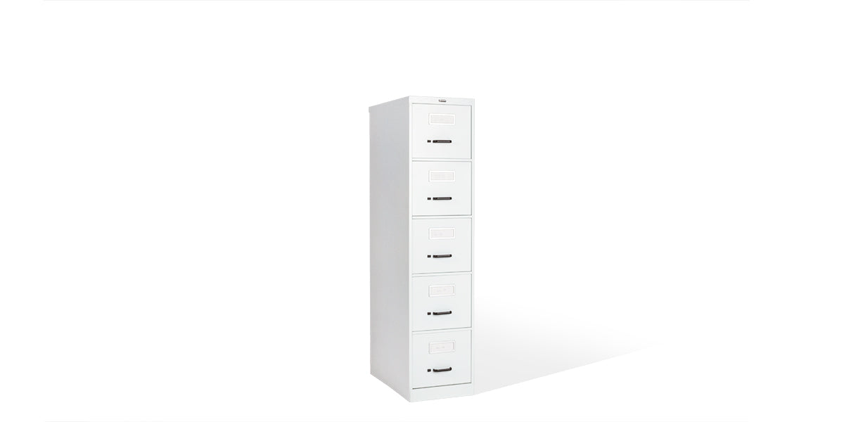 Vertical 5 Drawer Letter File- White