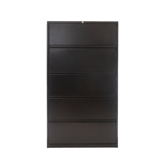 5 Drawer Lateral File- Black