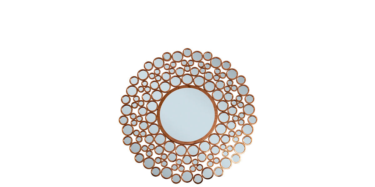 41" Round Round Gold Mirror