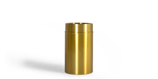35"H Brushed Brass Waste Receptacle