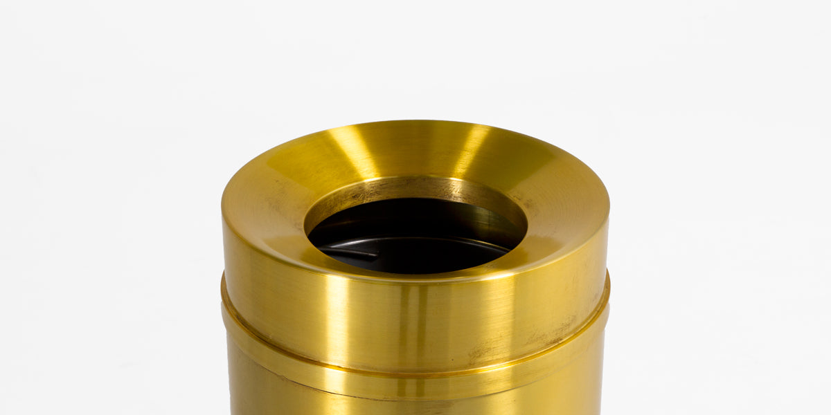 32"H Satin Brass Waste Receptacle