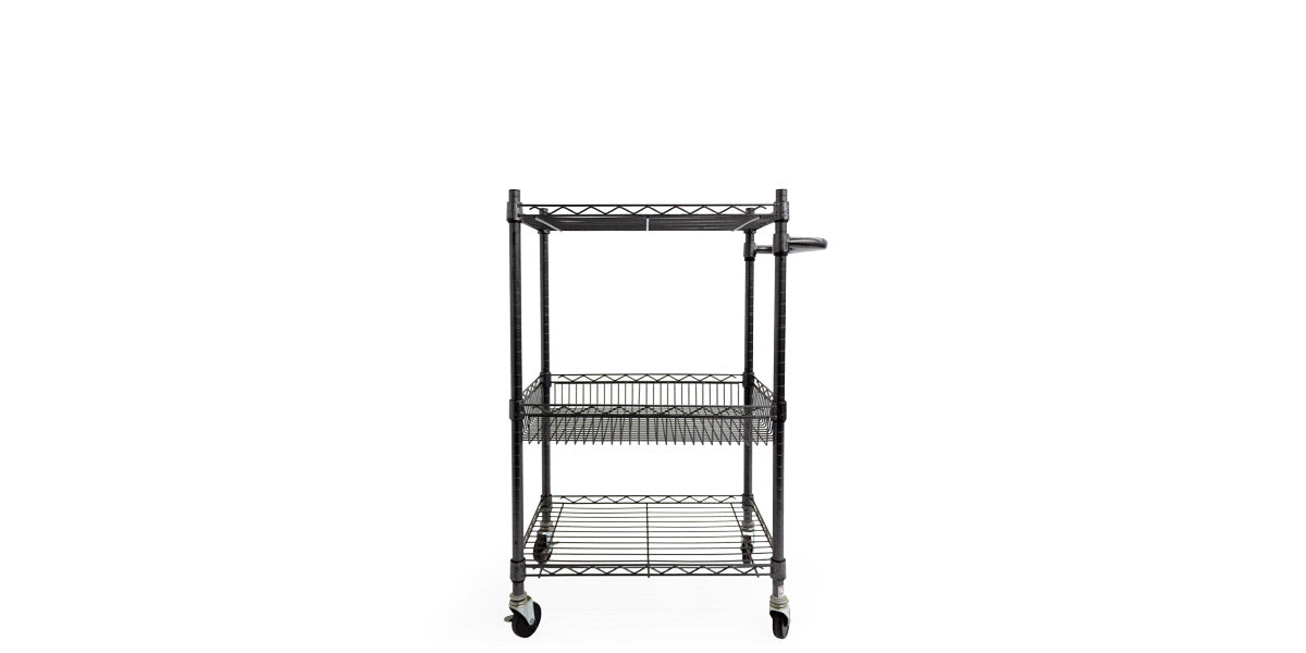 Black Metal Wire Cart