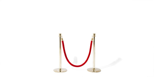 38.5"H Flat Top Stanchion - Polished Brass