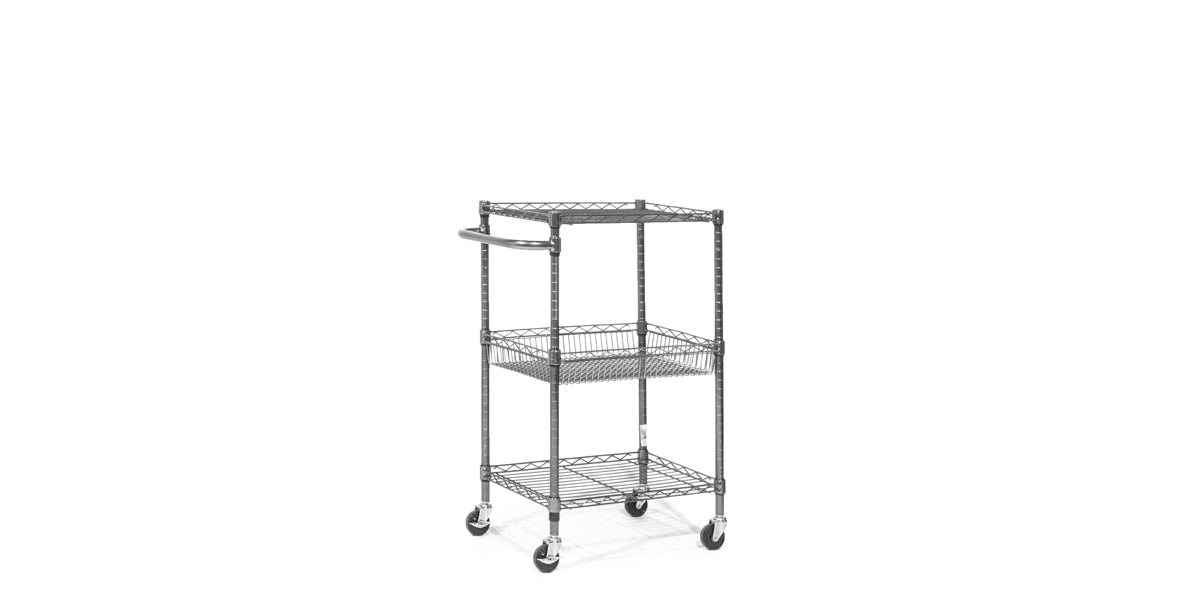 Charcoal Black Metal Wire Cart