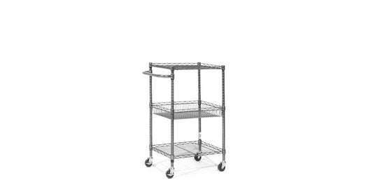 Charcoal Black Metal Wire Cart